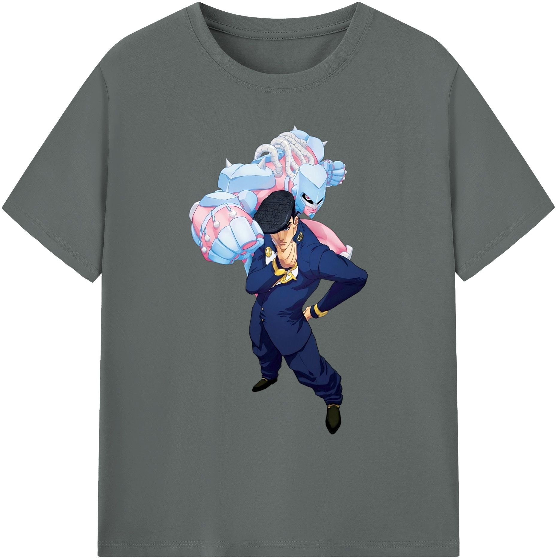 （画像用） ジョジョの奇妙な冒険 ひがしかた じょうすけ JoJo's Bizarre Adventure Higashikata Josuke 綿100％ メンズ半袖Tシャツ｜肌触りやわらか＆通気性